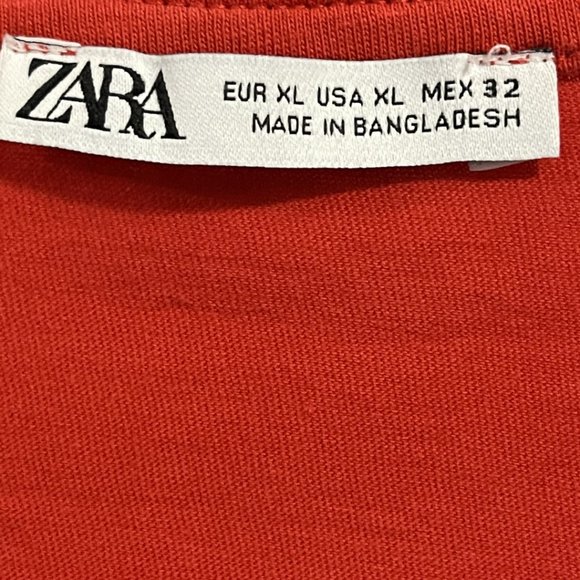 ZARA Red V neck Tee Size XL - Picture 4 of 4